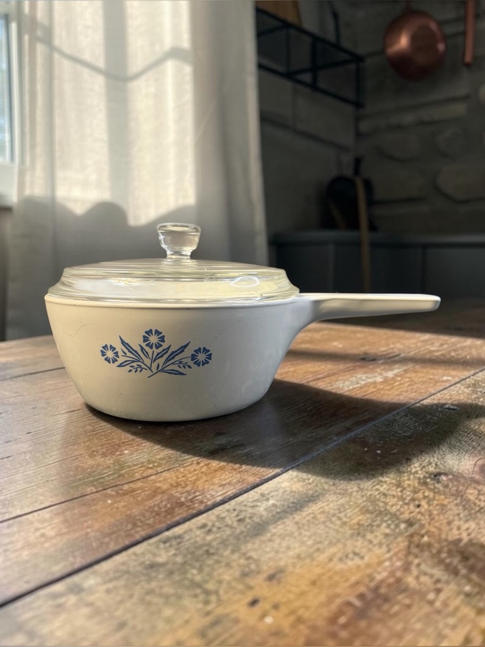 VINTAGE CORNING WARE BLUE CORNFLOWER 1 PINT SAUCE PAN P-81-B WITH LID P-81-C